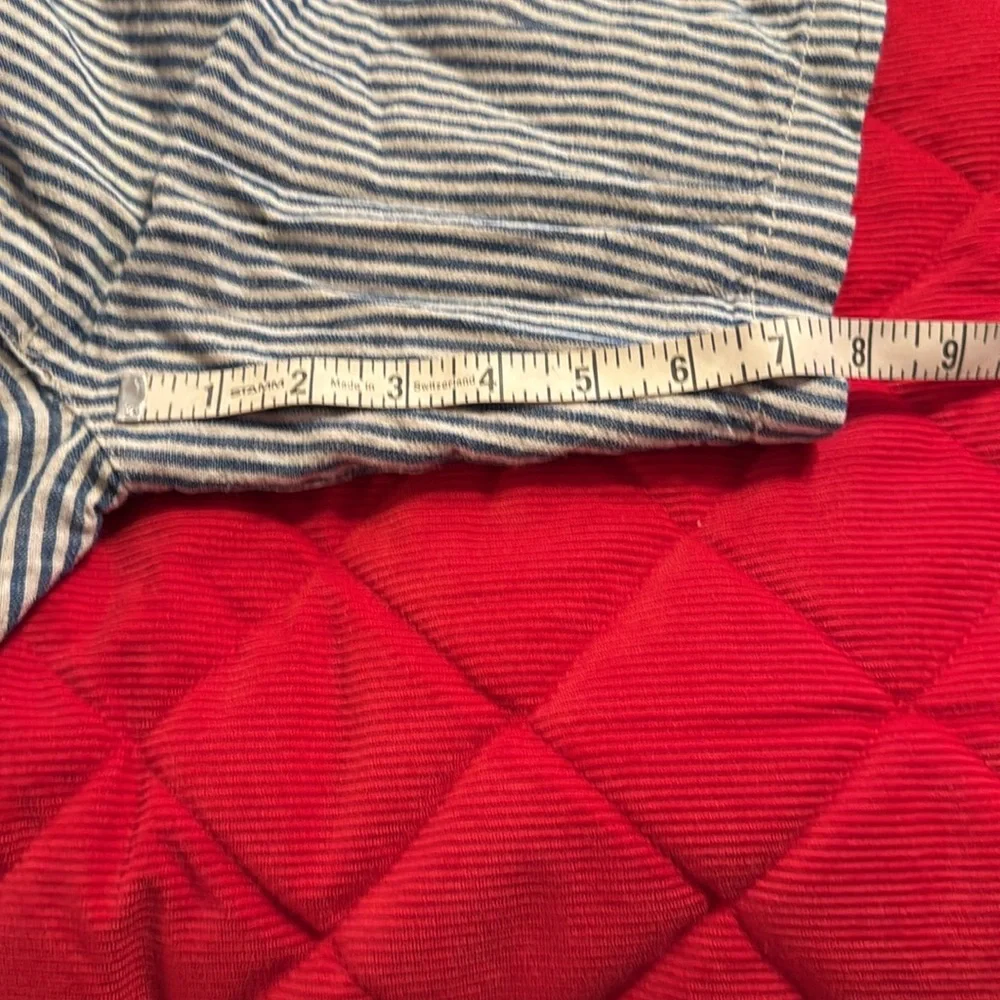 Goodfellow Shorts Blue Striped Linen & Cotton Pockets Front & Back